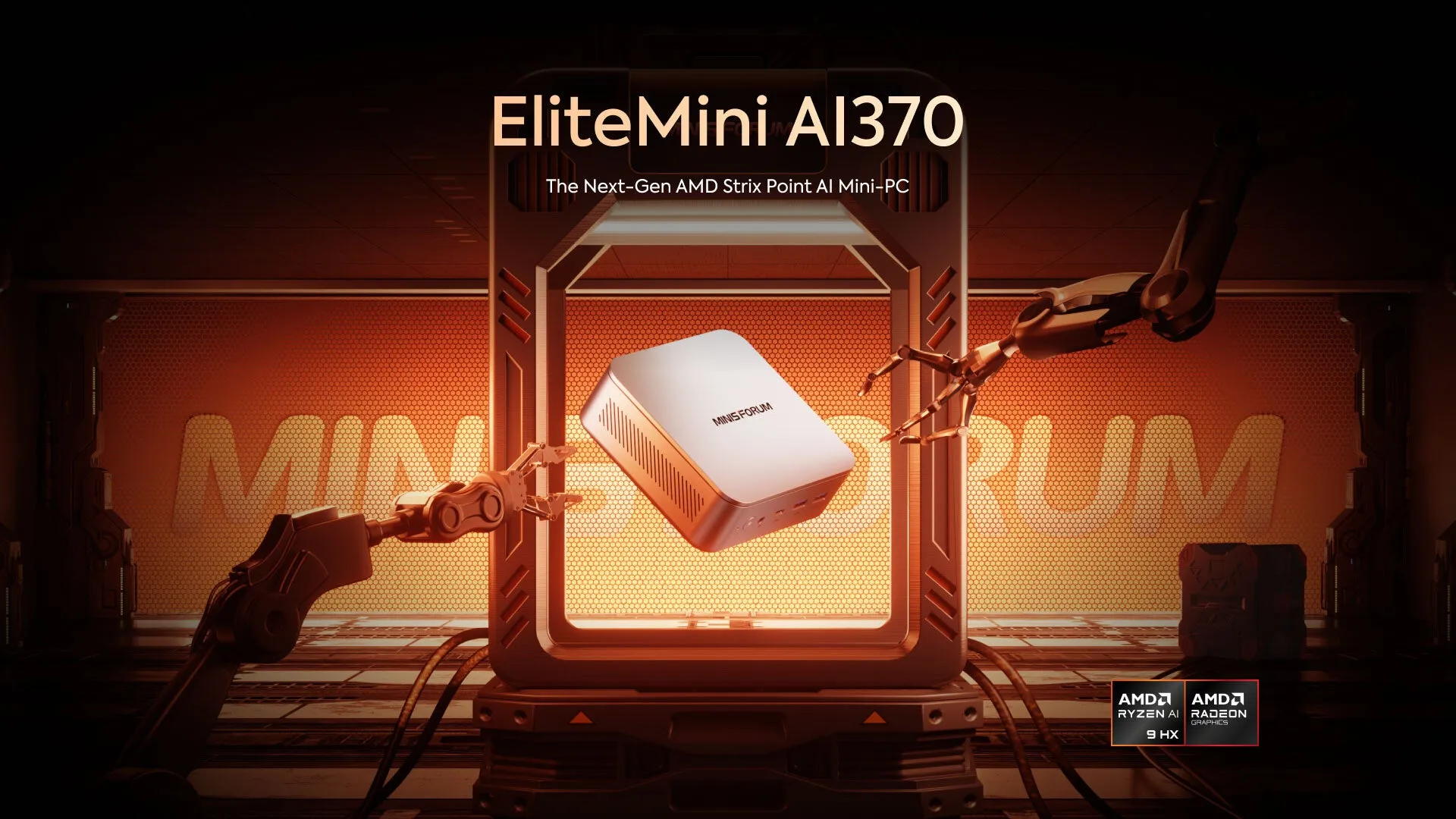 [最新產品] Minisforum CS-MAI370 EliteMini AI370 Mini-PC (AMD Ryzen AI 9 HX 370 / 32GB Ram / 1TB SSD / Windows 11 Pro)