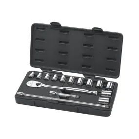 15 Piece 1/2" Drive 6 Point SAE Socket Set