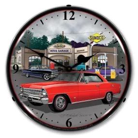 1967 Nova (red) Backlit LED Clock