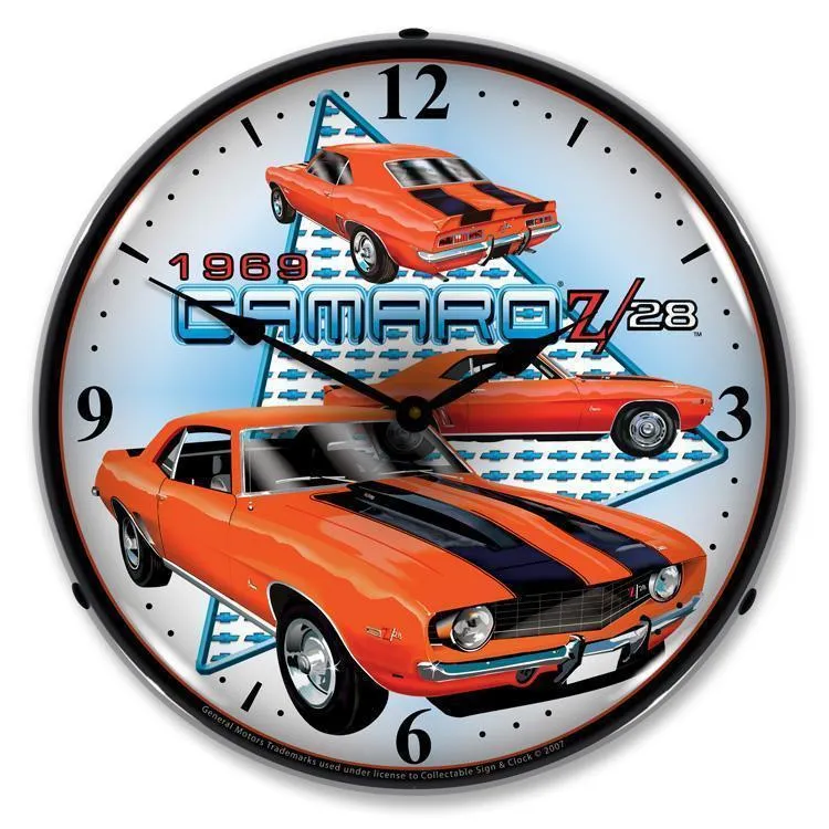 1969 Camaro Z28 Backlit LED Clock