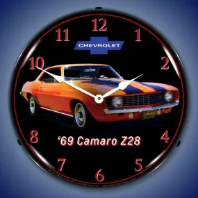 1969 Z28 Camaro Backlit LED Clock