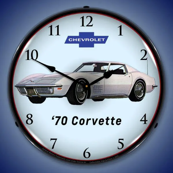 1970 Corvette Backlit LED Clock