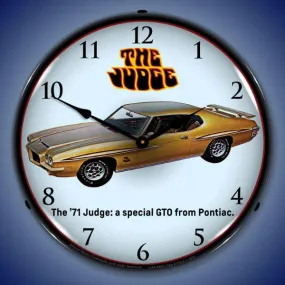 1971 GTO Judge Backlit LED Clock