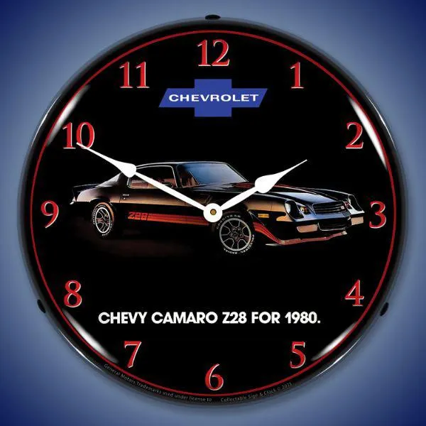 1980 Z28 Camaro Backlit LED Clock