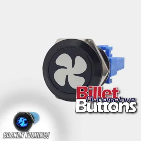 22mm 'FAN SYMBOL' Billet Push Button Switch Engine Fans Fan