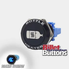 22mm FEATURED 'BOTTLE HEATER SYMBOL' Billet Push Button Switch N2O NOS Nitrous