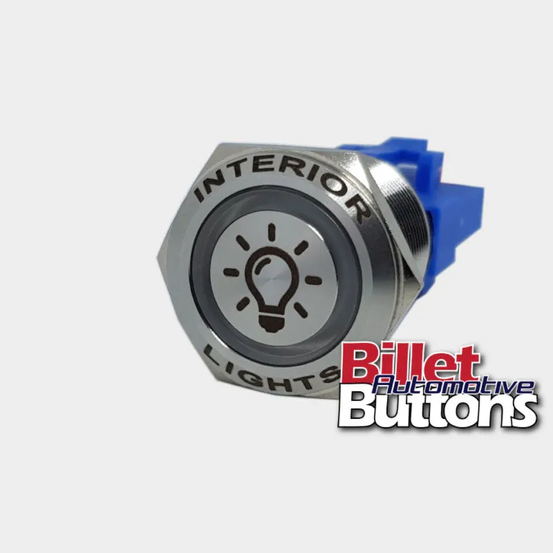 22mm FEATURED 'LIGHT BULB' Billet Push Button Switch Interior Lights