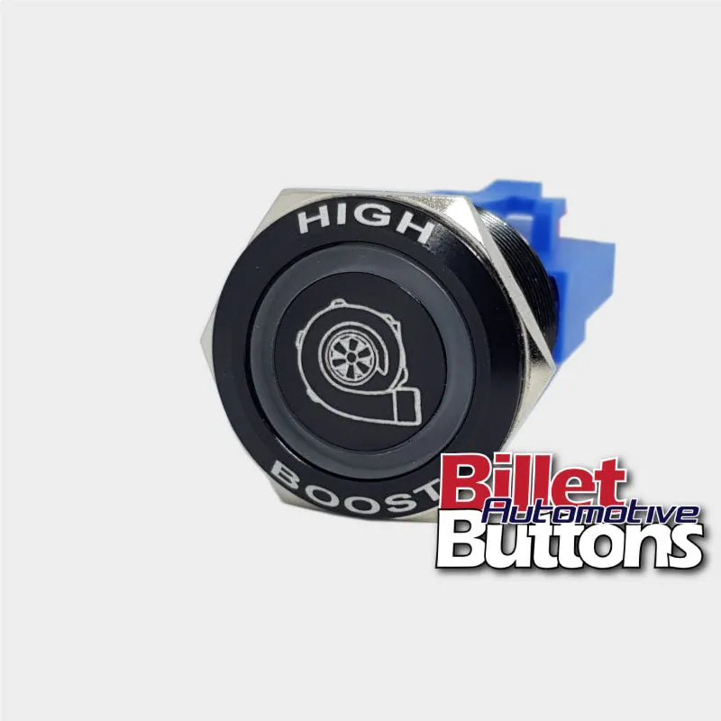 22mm FEATURED 'TURBO SYMBOL' Billet Push Button Switch High Boost