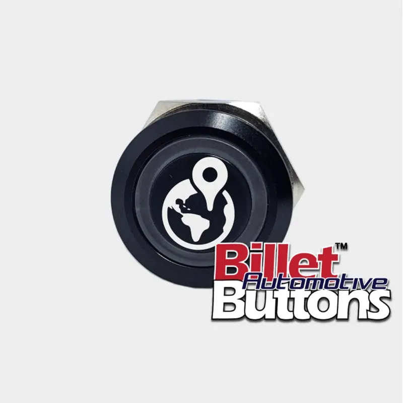 22mm 'GPS SYMBOL' Billet Push Button Switch Marine Location