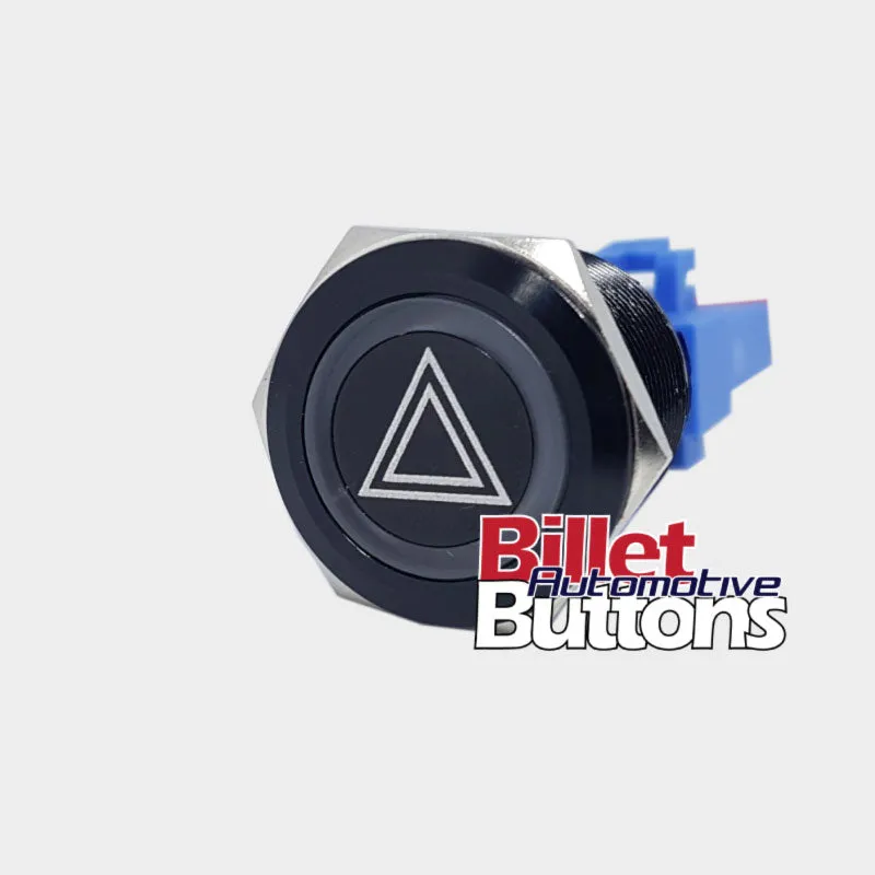 22mm 'HAZARD LIGHTS SYMBOL' Billet Push Button Switch