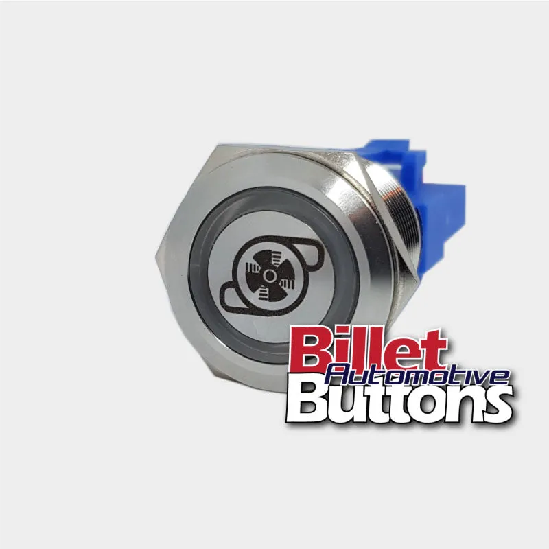 22mm 'WATER PUMP SYMBOL' Billet Push Button Switch Electric