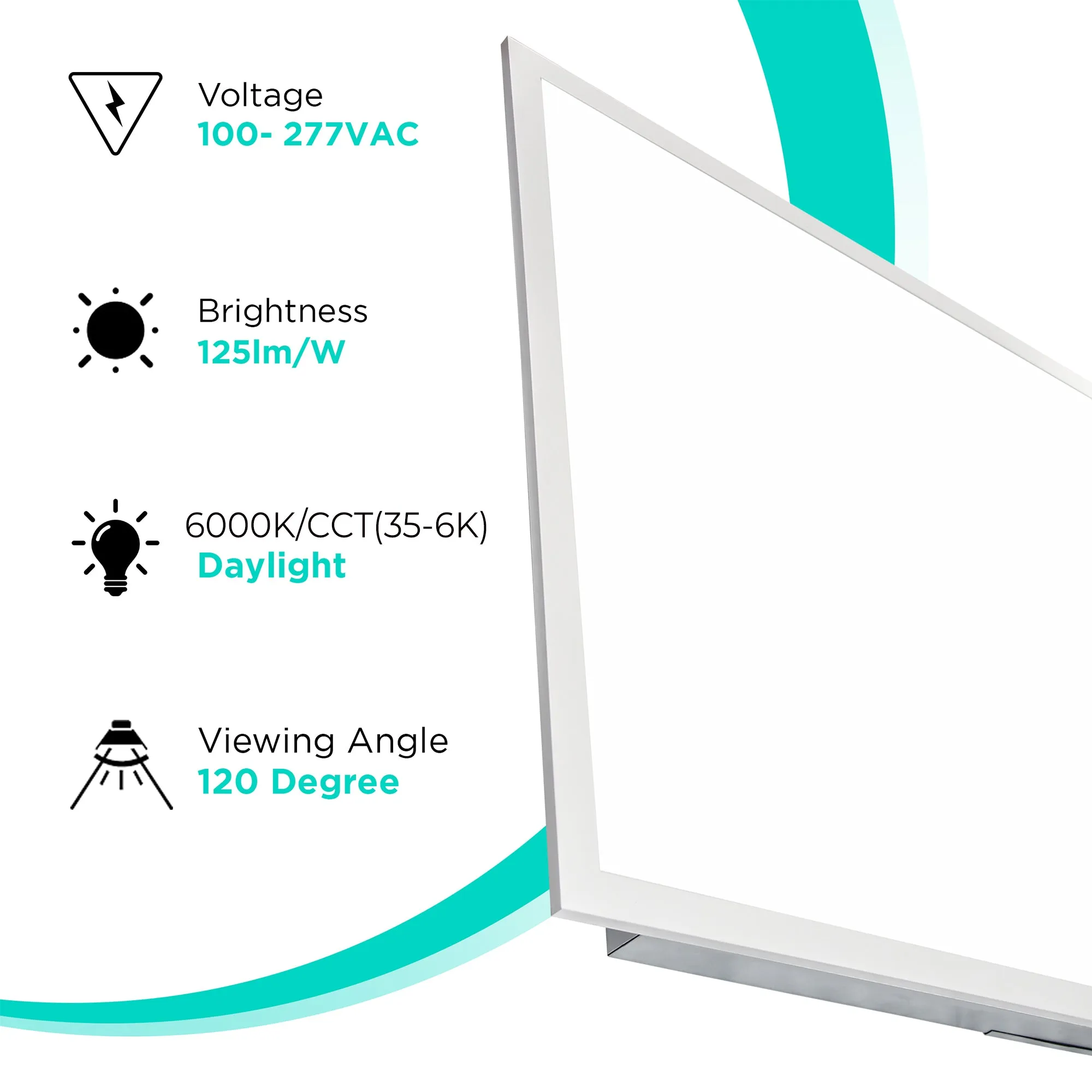 2x2 LED Backlit Panel Light -40W - 6000K/CCT - 5000 lumens - ETL Certified - Version 2 - 4 Pack