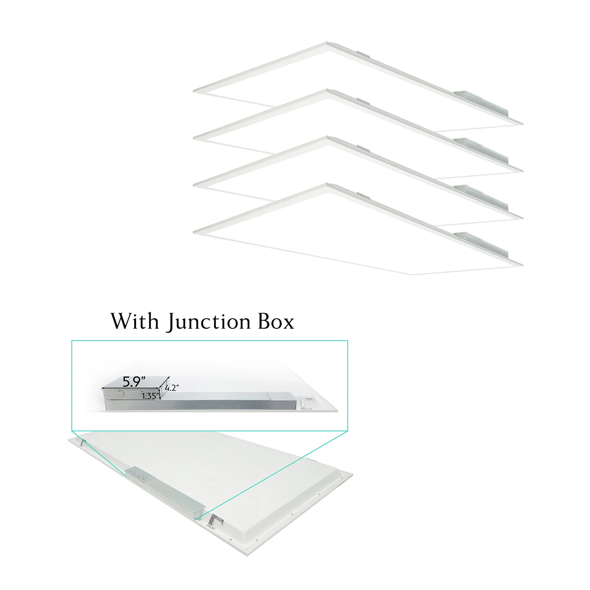 2x4 LED Backlit Panel Light - 50W - 6000K/ CCT - 6250 lumens - ETL Certified - Version 2 - 4 Pack