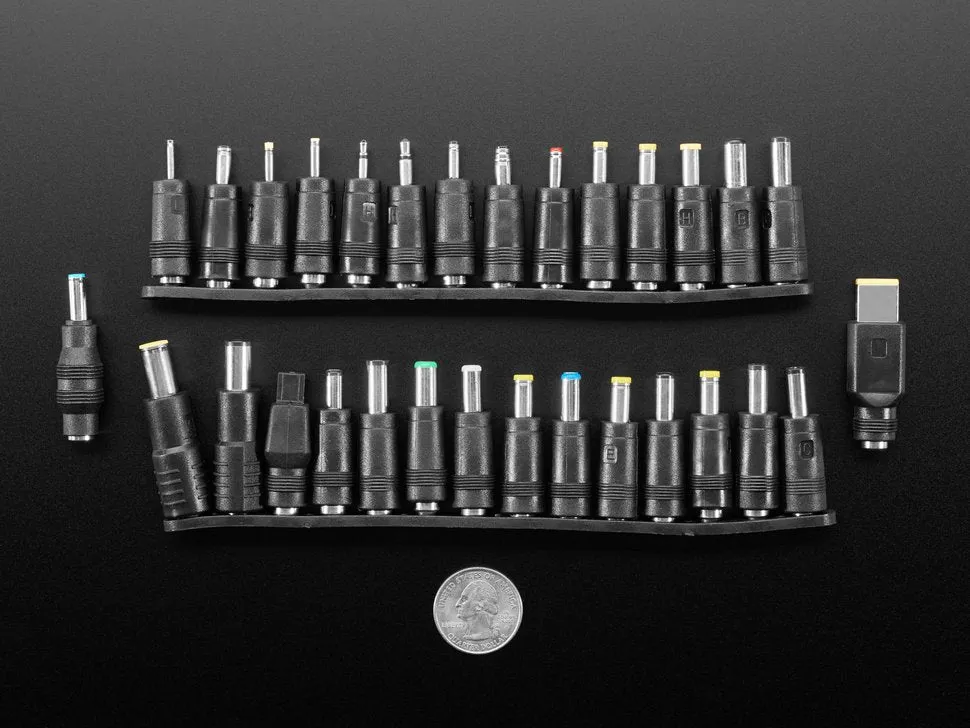 30 Piece 5.5 / 2.1mm to DC Barrel Jack Adapter Kit