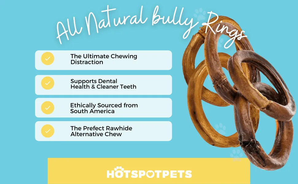 4" Bully Stick Rings for Small, Medium & Large Dogs