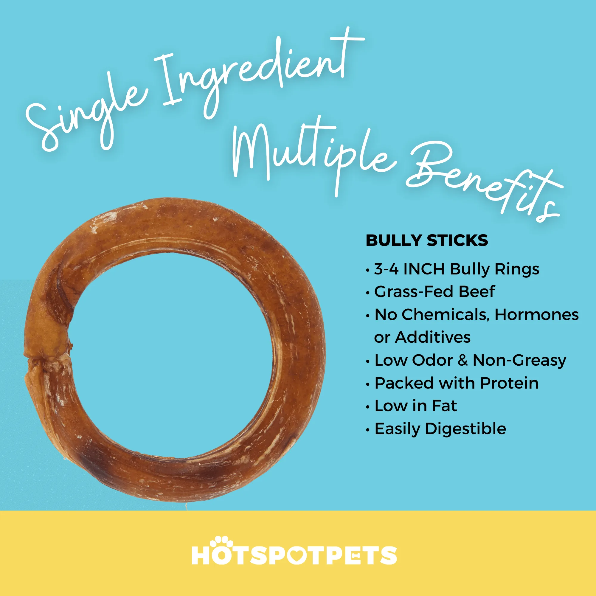 4" Bully Stick Rings for Small, Medium & Large Dogs