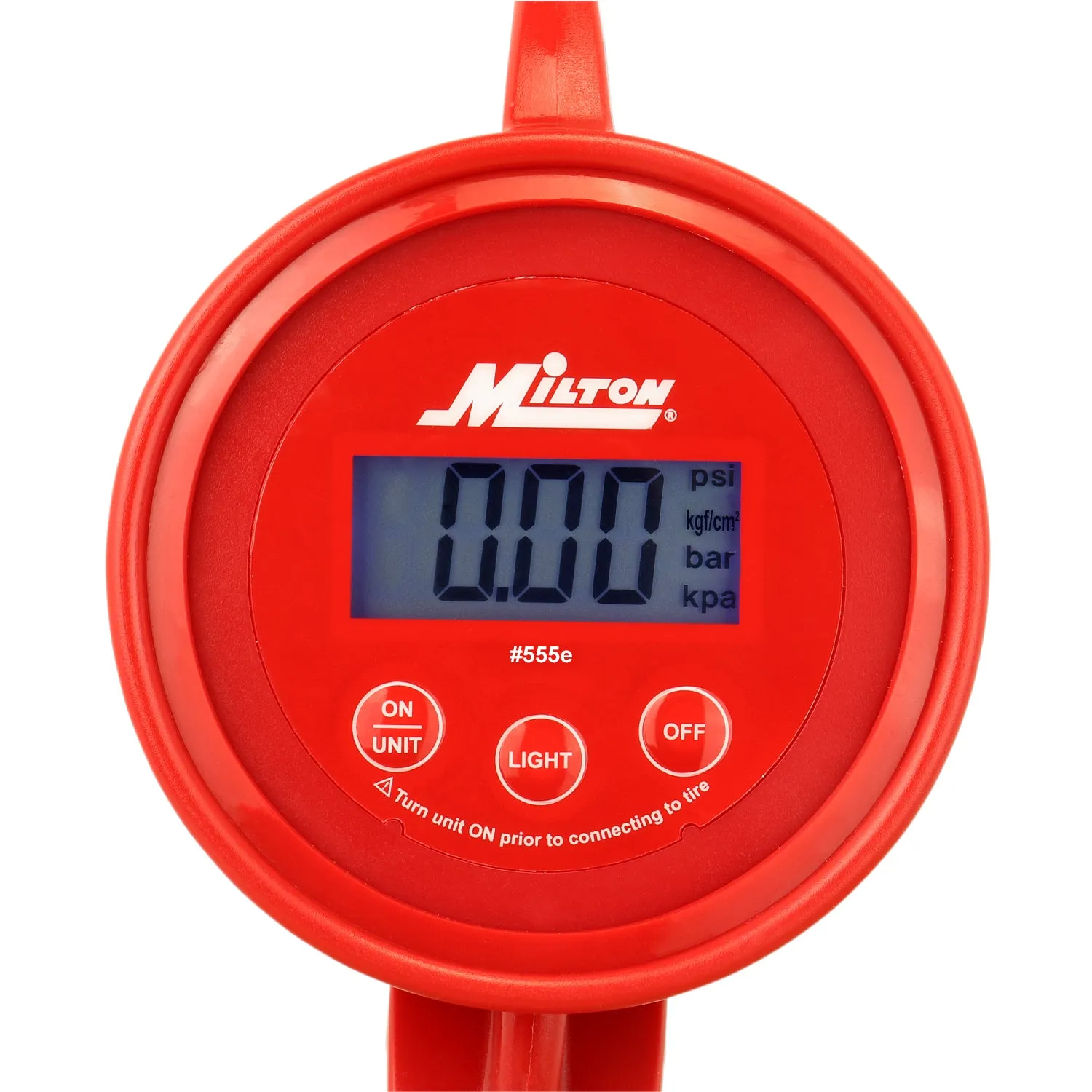 555e Digital Tire Inflator Gauge, used on multiple vehicle types, measures from 5 to 220 PSI, ± 1 PSI Accuracy