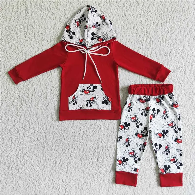 6 A30-12 baby girl red cartoon hoodies suits -promotion 2023.12.30