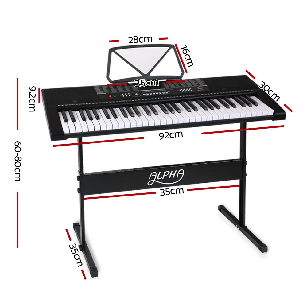 61-Key Digital Piano Keyboard, USB, LED Display, Alpha