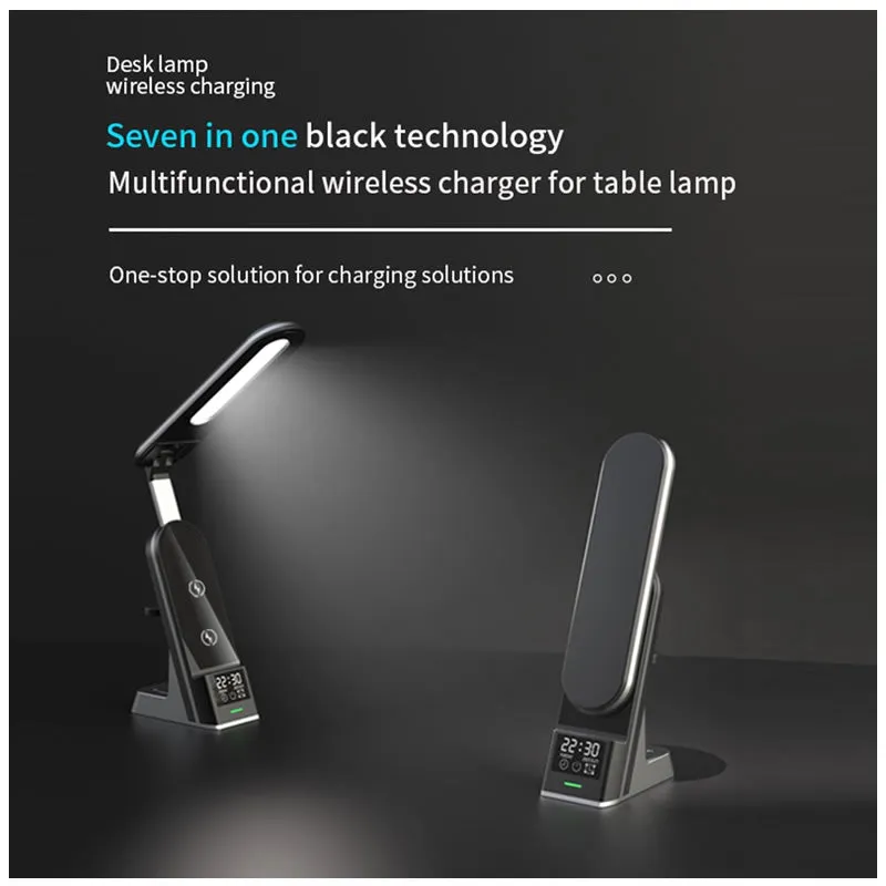 7-In-1 15W Wireless Charger With A Foldable Led Desk Lamp Ab-S860