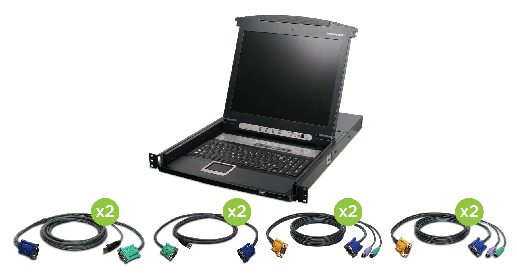 8-Port LCD Combo KVM Switch with Cables