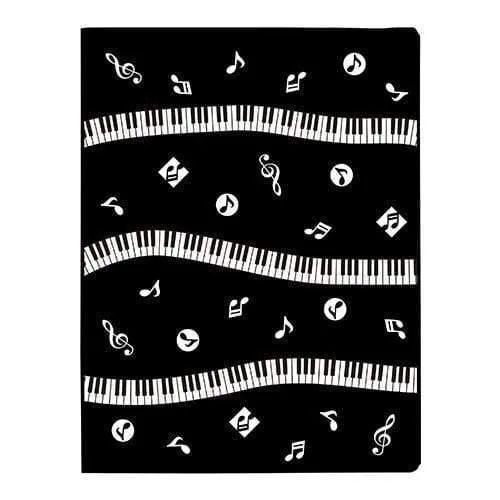 A4 Clear Display Folder (40 pockets) - Music Score & Keyboard Black