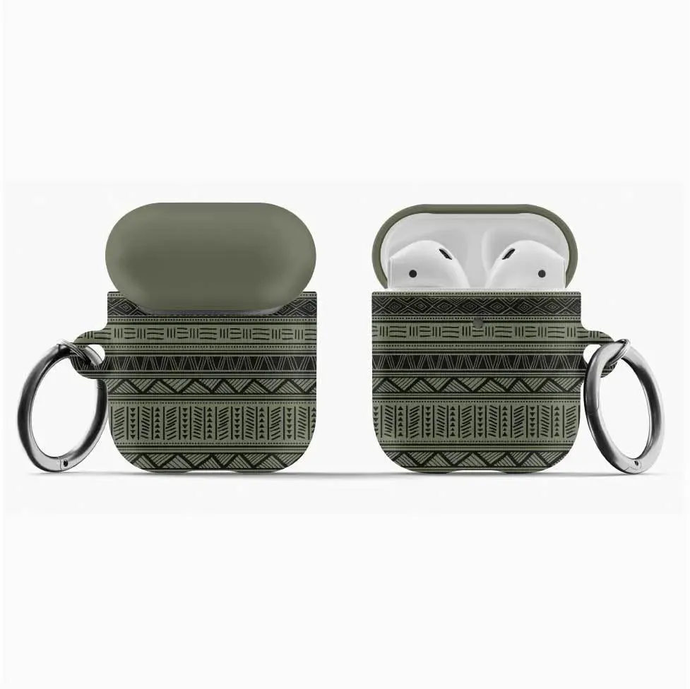 African Print AirPod® Case -Dark Green