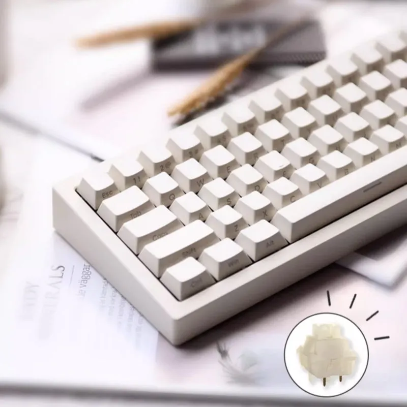 AJAZZ AC067 White Moon Mechanical Keyboard (Renovation Keyboard, Good Condition, Not 1st Hand）