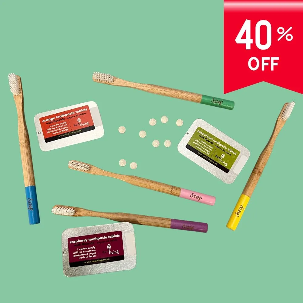 &Keep Bamboo Toothbrush & Toothpaste Tablets Set