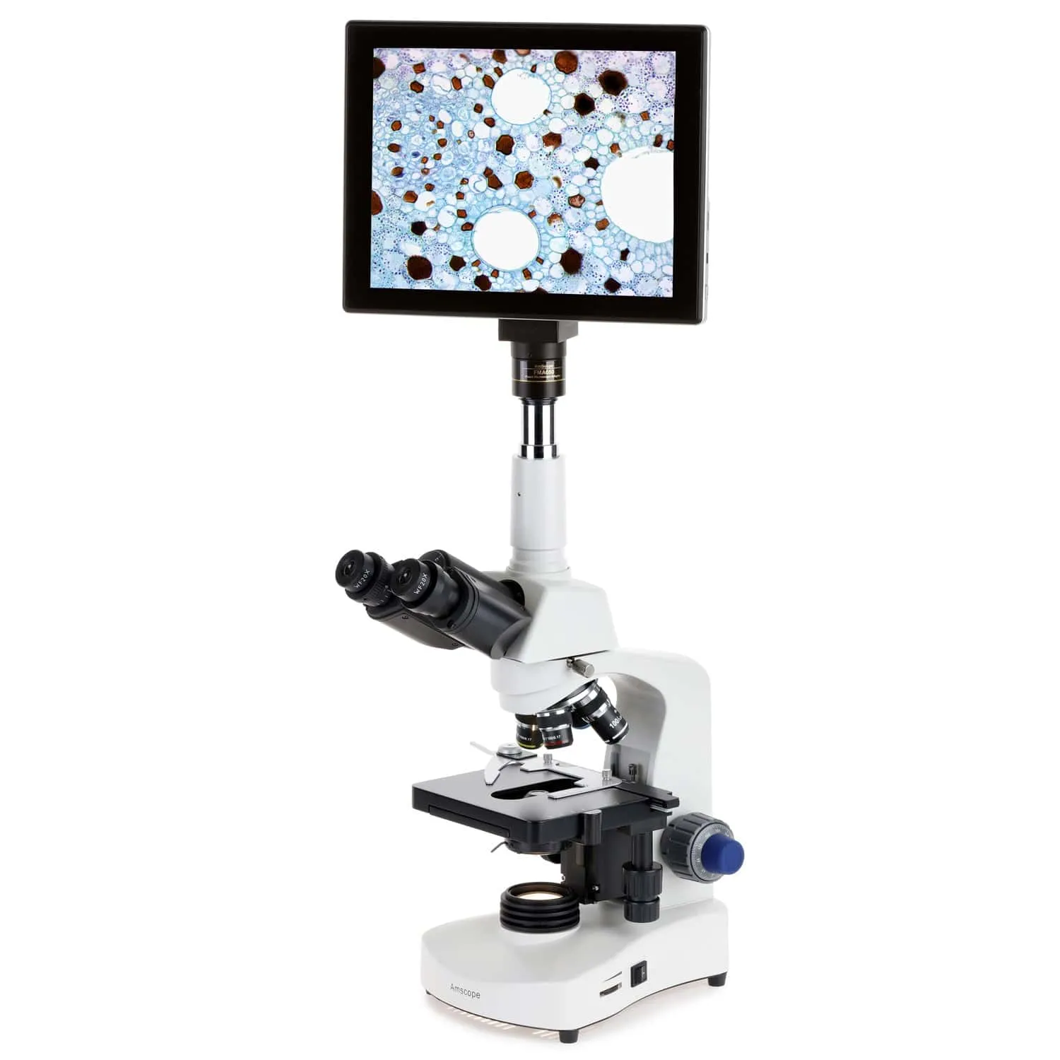 AmScope T340 Series Siedentopf Trinocular Compound Microscope with LED with 9.7" Touchscreen Imaging System