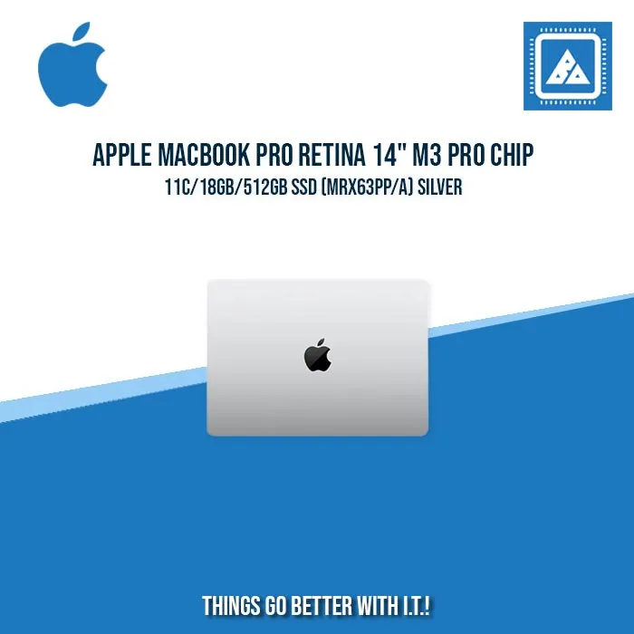 APPLE MACBOOK PRO RETINA 14" M3 PRO CHIP 11C/18GB/512GB SSD (MRX63PP/A) | BEST FOR CORPORATES AND FREELANCER LAPTOP