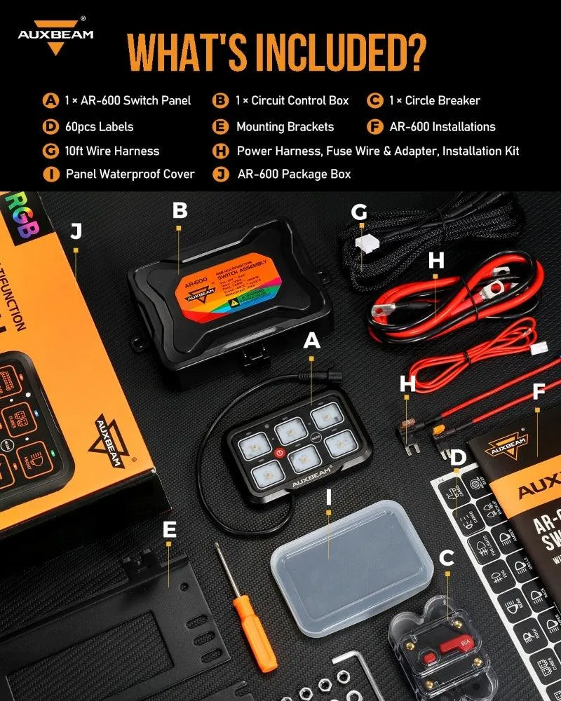 AR-600 RGB Switch Panel with APP, Toggle/ Momentary/ Pulsed Mode Supported