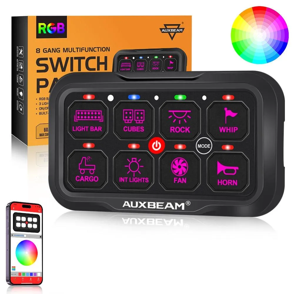 AR-800 Multifunction RGB Switch Panel with Bluetooth Controlled & 47 Inch Extension Cable(Optional) for FORD F150 F250 F350