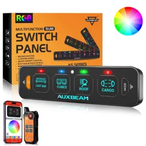 AS-400 RGB Slim Switch Panel with APP&Remote Control, Toggle/ Momentary/ Pulsed Mode Supported(One-Sided Outlet)