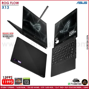 Asus Rog Flow X13 GV301QH-DS96 Ryzen 9 5900hs Gtx 1650 120hz 2in1 Touch Laptop (Brand New)