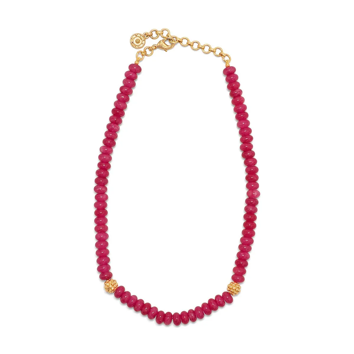 Berry Single Strand Necklace, 16" 2'' - Peony Jade