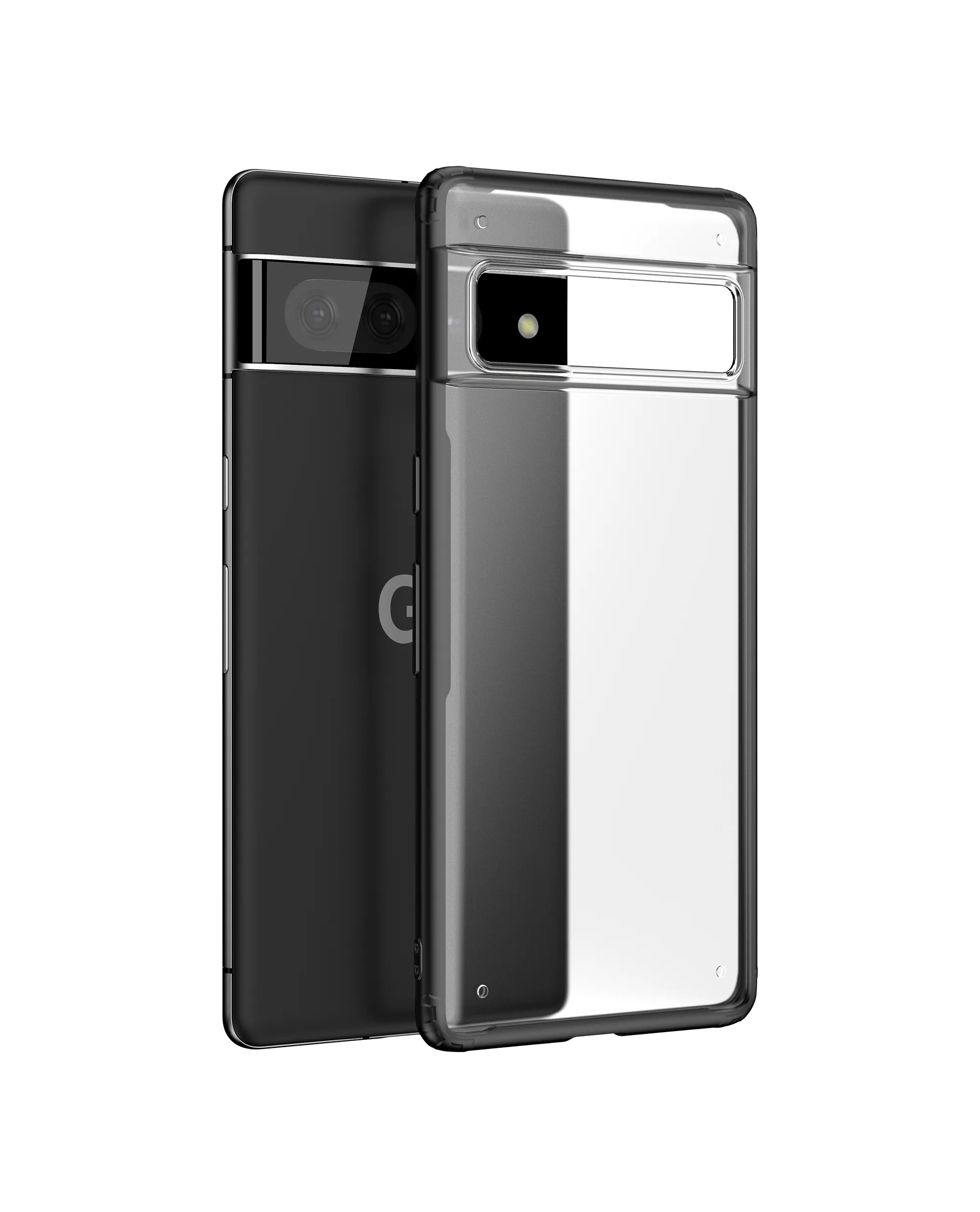 Black Frosted Clear Case Cover For Google Pixel 7