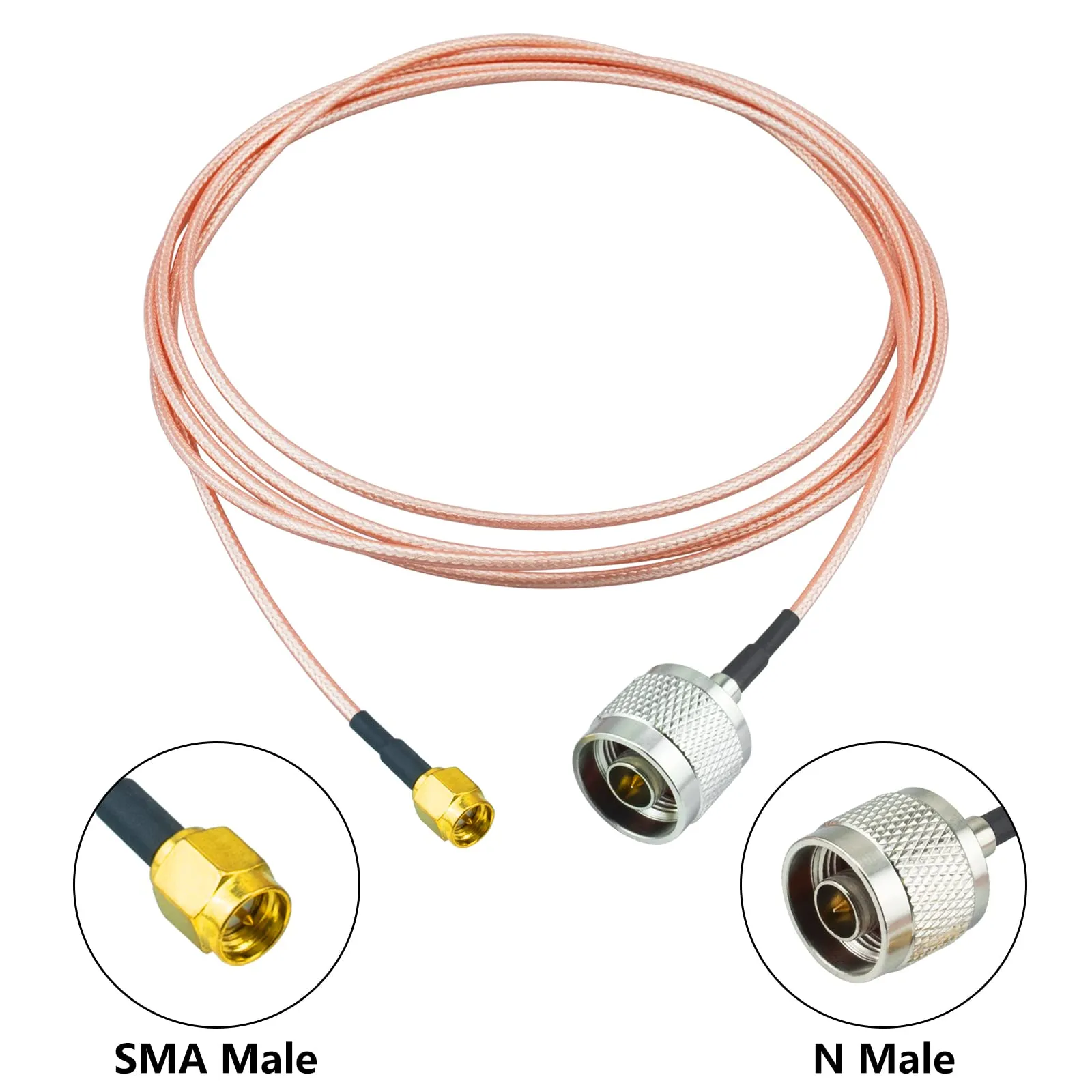 Boobrie N Male to SMA Male Cable RG316 6.5Ft N to SMA Male RF Coaxial Adapter Cable 50Ohms SMA to N Low Loss Coax Cable Pigtail Jumper for Celling Antenna Router 3G 4G LTE Ham Antenna