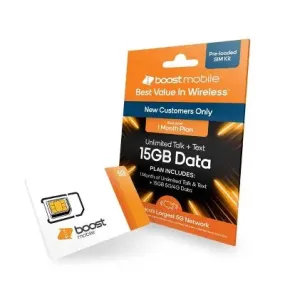 Boost Mobile Preloaded SIM Card (15GB) - 1 Month