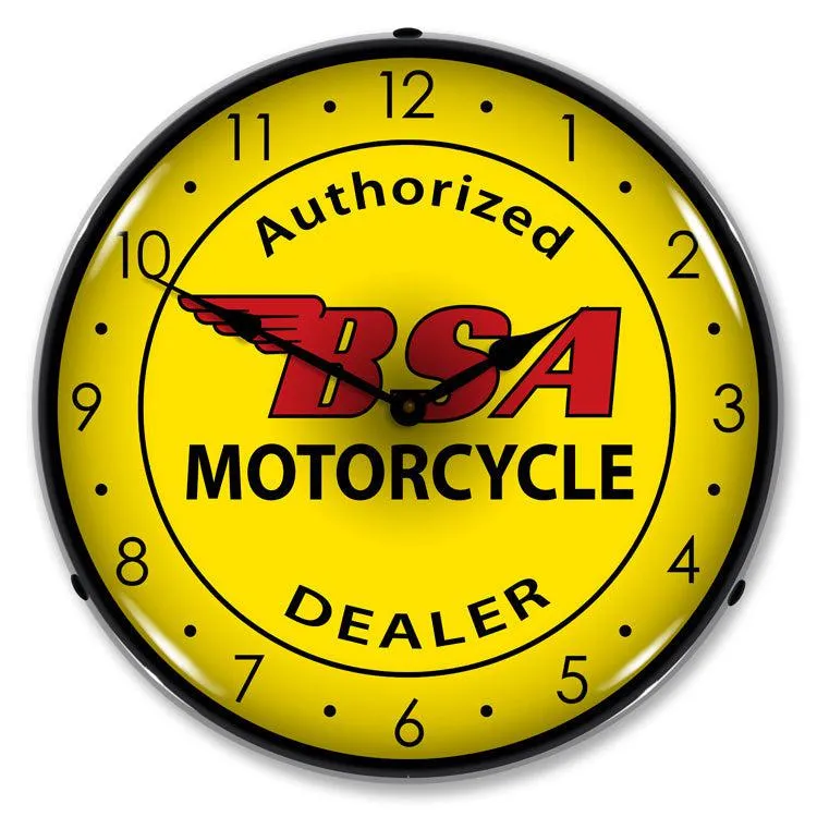 BSA Motorcycle Backlit LED Clock