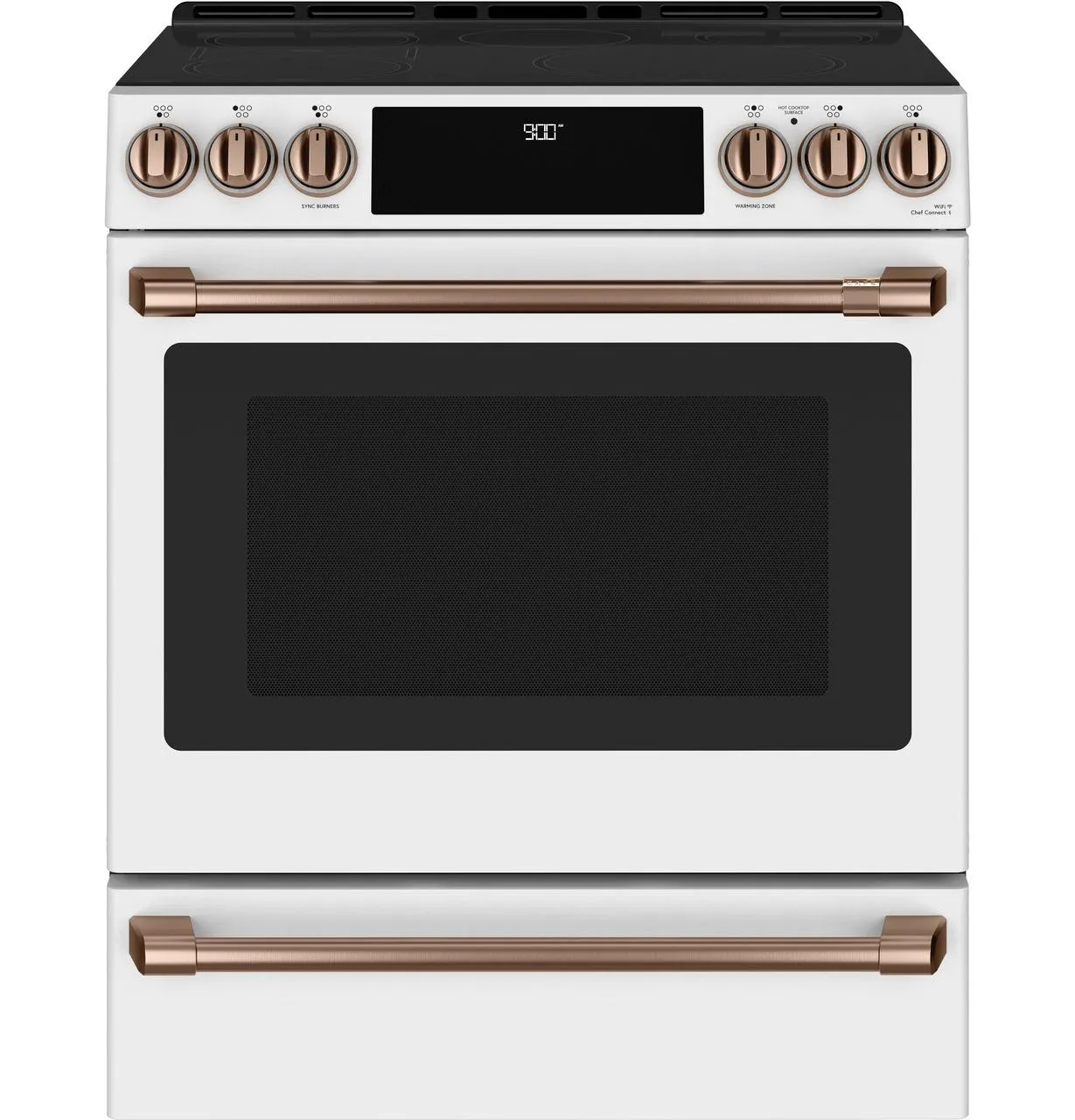 Cafe CHS900P4MW2 Caf(eback)™ 30" Smart Slide-In, Front-Control, Induction and Convection Range with Warming Drawer