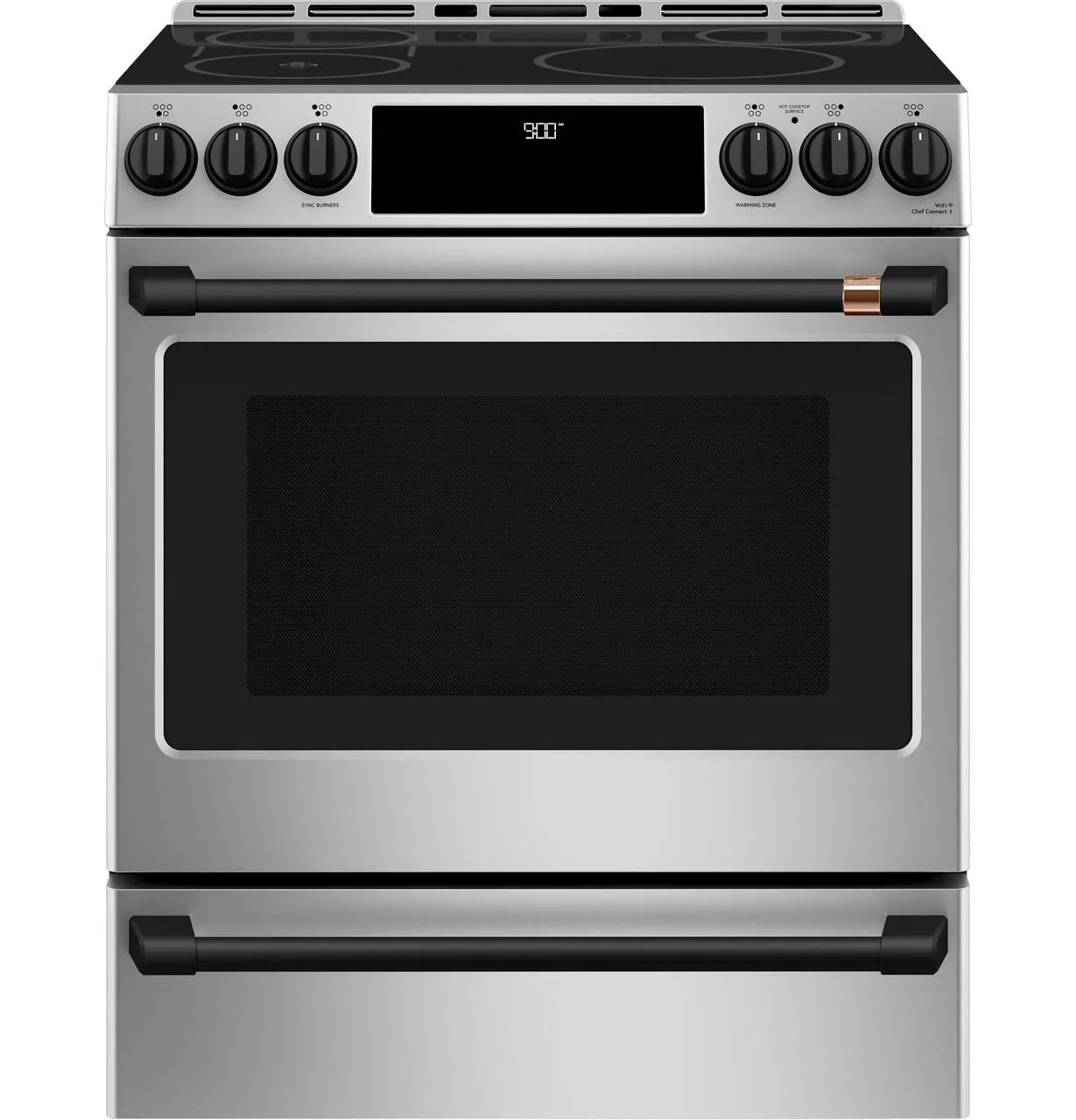 Cafe CHS90XP2MS1 Caf(eback)™ 30" Smart Slide-In, Front-Control, Induction and Convection Range with In-Oven Camera