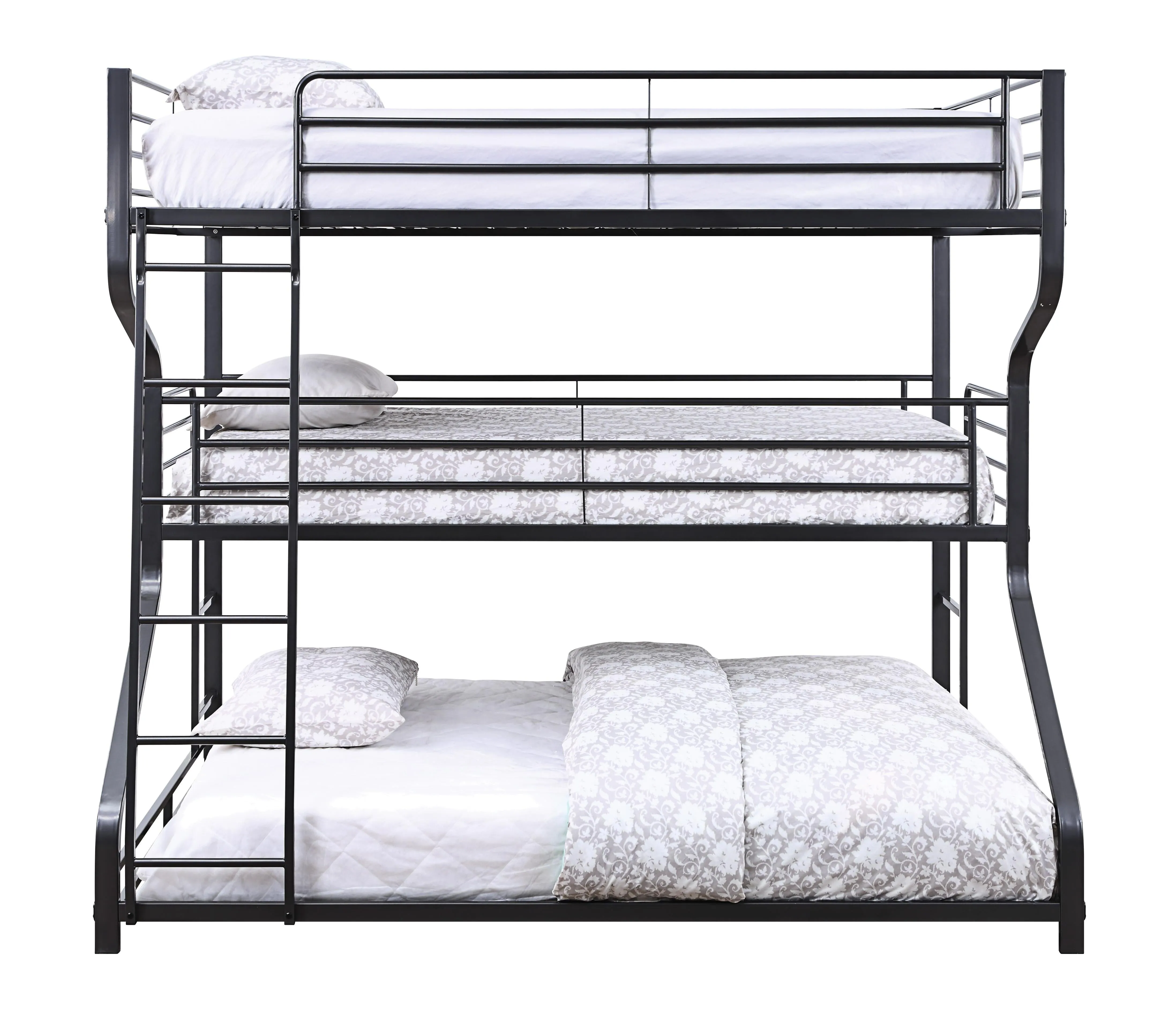 Caius II Gunmetal Bunk Bed (Triple Full/Twin/Queen)