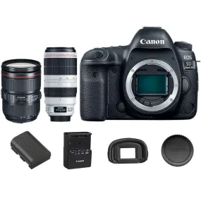 Canon 5D Mark IV EOS DSLR Camera with 24-105mm f/4L IS II USM   100-400mm USM II