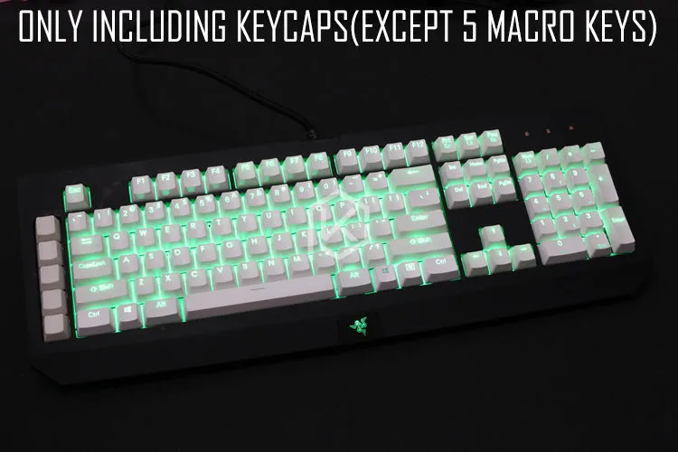 Capturer Backlit Doubleshot PBT Keycap Set Durable Shine-Through Legends OEM profile Compatible for razer black widow