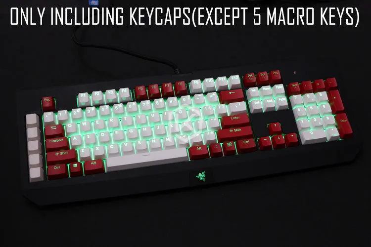 Capturer Backlit Doubleshot PBT Keycap Set Durable Shine-Through Legends OEM profile Compatible for razer black widow