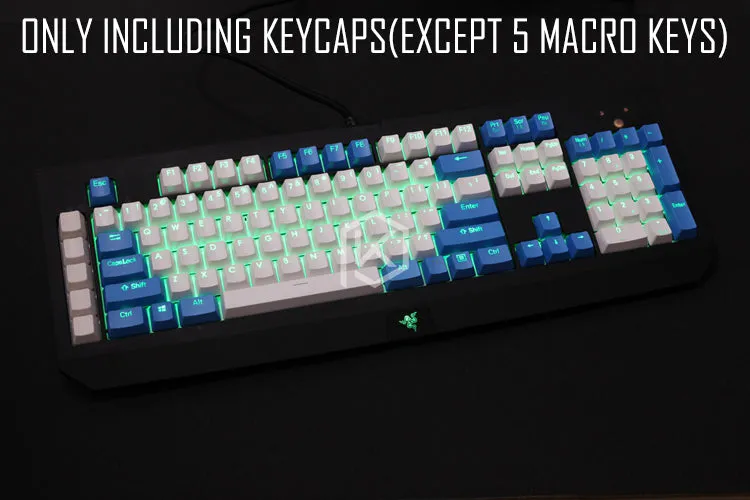 Capturer Backlit Doubleshot PBT Keycap Set Durable Shine-Through Legends OEM profile Compatible for razer black widow