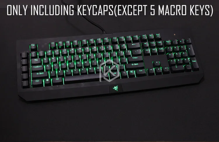 Capturer Backlit Doubleshot PBT Keycap Set Durable Shine-Through Legends OEM profile Compatible for razer black widow