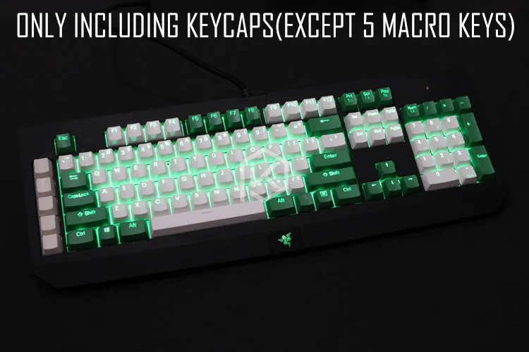 Capturer Backlit Doubleshot PBT Keycap Set Durable Shine-Through Legends OEM profile Compatible for razer black widow