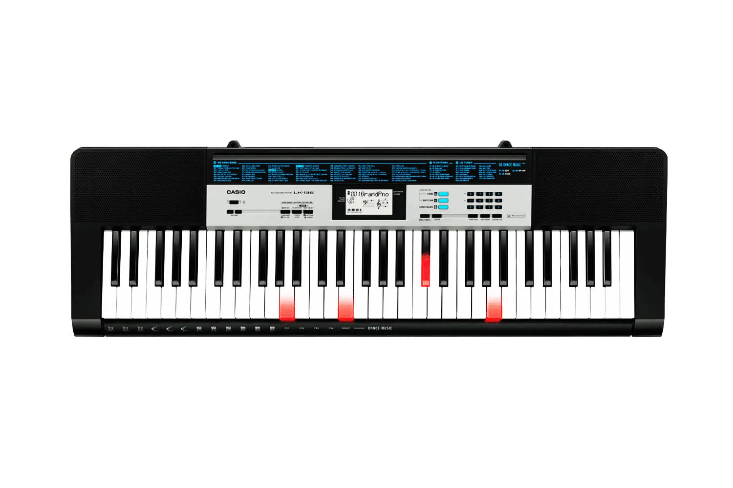 Casio LK136 Portable Key-Lighting Keyboard | 61 Keys, 120 Tones, 70 Rhythms, Dance Music Mode, Lessons & Warranty